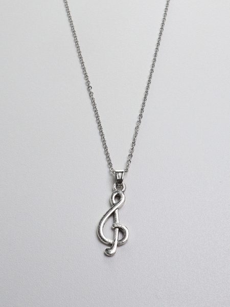 Silver Cali G Note Necklace by Dirty Meow