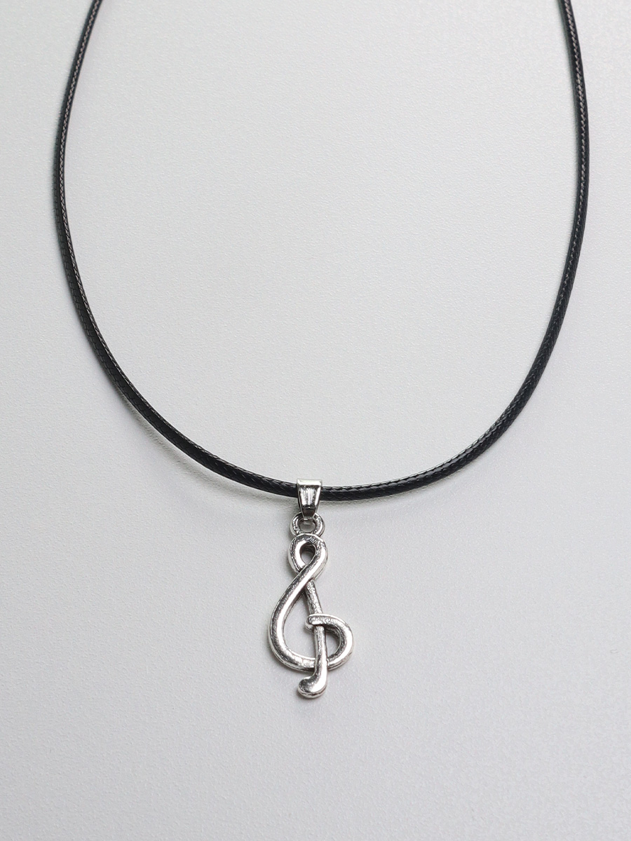 Silver Cali G Note Necklace by Dirty Meow