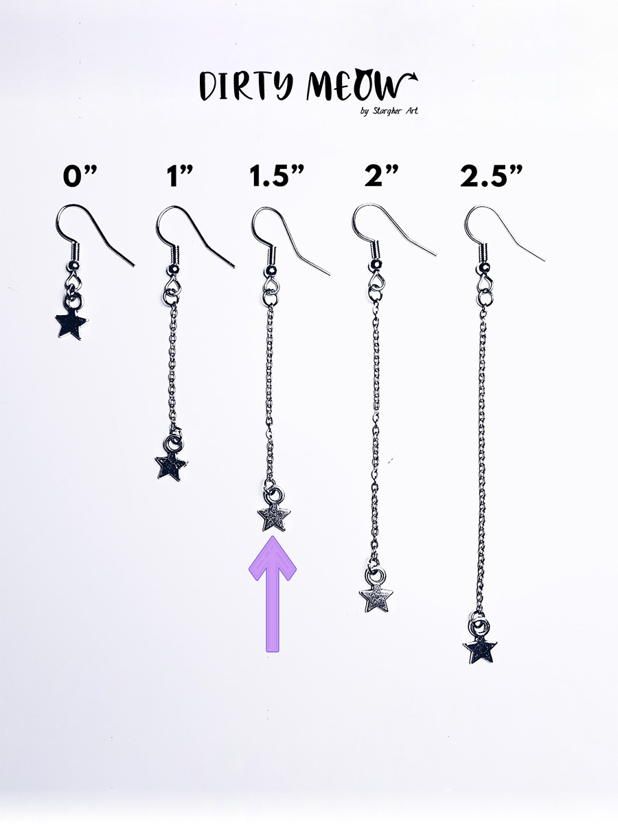 Earring Extender Chain Sizes at Dirty Meow