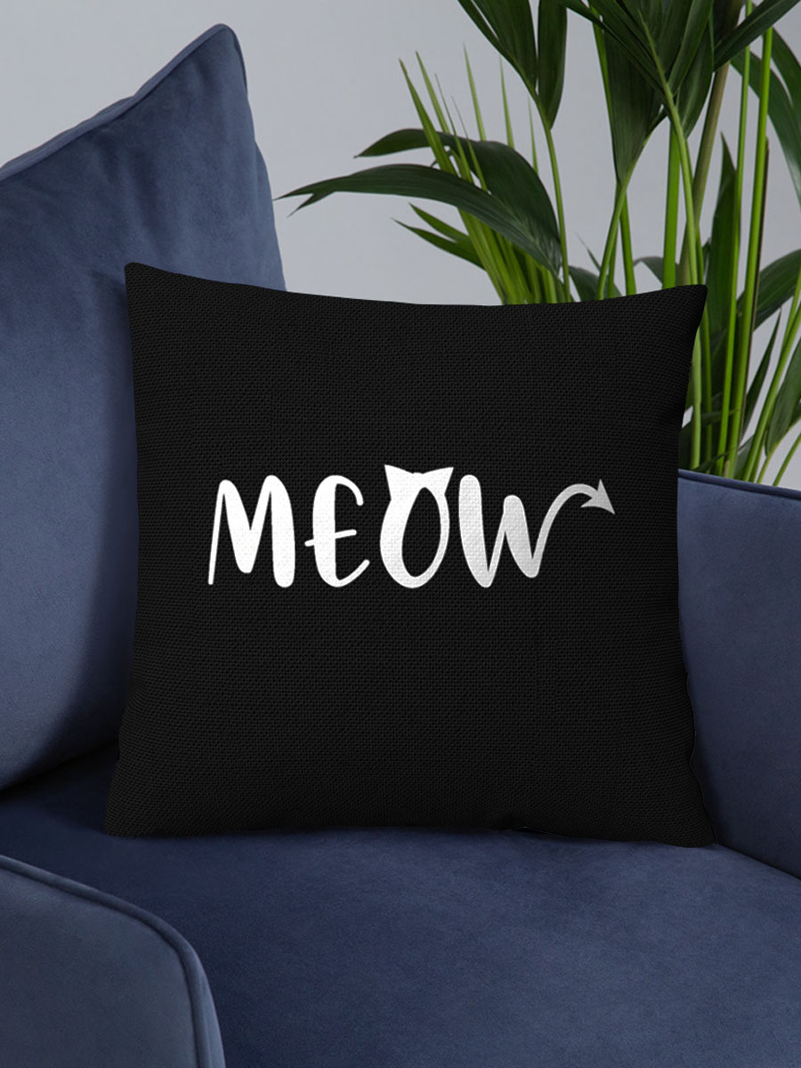 Meow Square Pillow by Dirty Meow